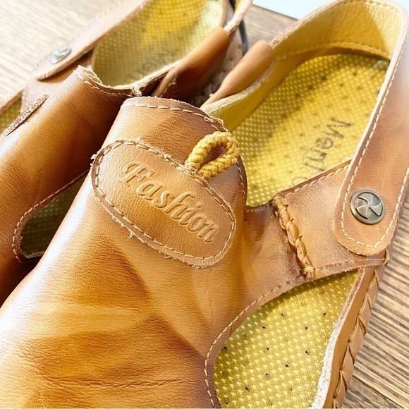 HSY Fashion Men's 100% Caoutchouc Leather Closed Toe Sandal Brown Size 47 - Picture 8 of 10